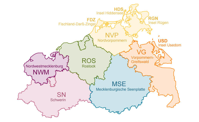Karte Regionen in M-V