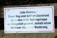 Nationalpark Jasmund Wanderung – Hinweisschild