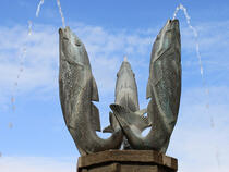 Barther Innenstadt: Brunnen auf dem Marktplatz