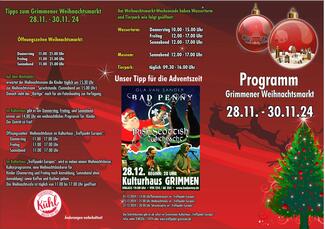 Grimmener Weihnachtsmarkt 2024 - Flyer Außenseite