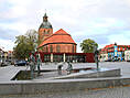 Marktplatzbrunnen Ribnitz - Bernsteinfischer mit Familie