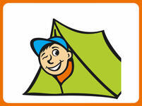 Kinderbild: Zelt mit Camper